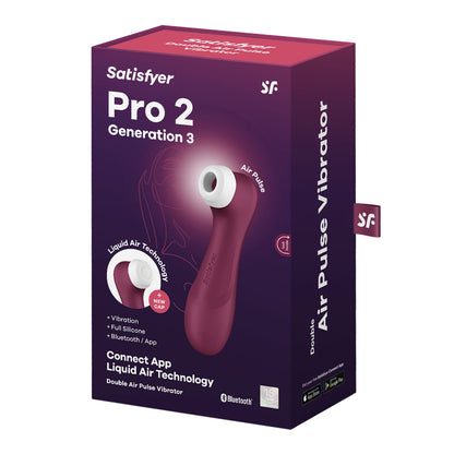 Satisfyer Pro 2 Generation 3 Connect App Clitoral Stimulator – Wine Red