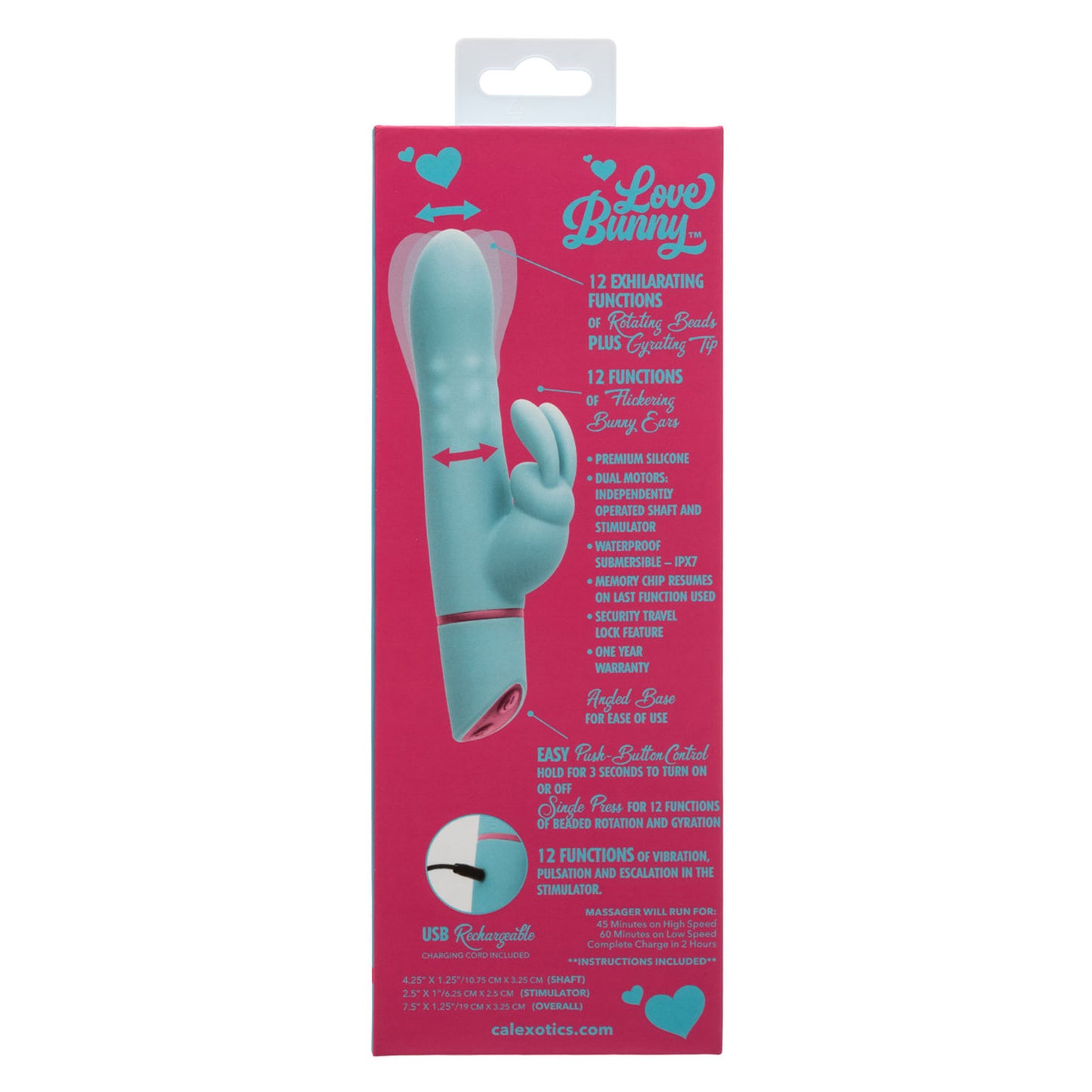 CalExotics Love Bunny Rotating Bunny - Blue Dual Stimulator