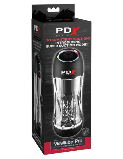 PDX Elite ViewTube Pro Stroker with Intermittent Suction – Black/Clear