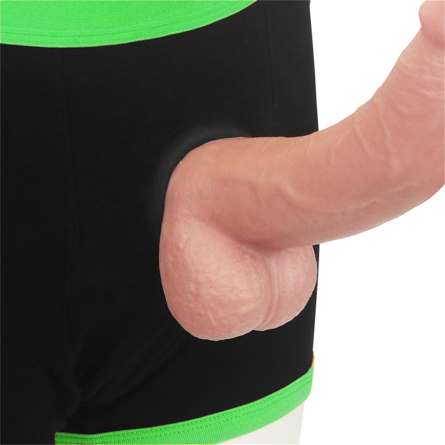 Strap-on Black/green Boxers - Xl/xxl