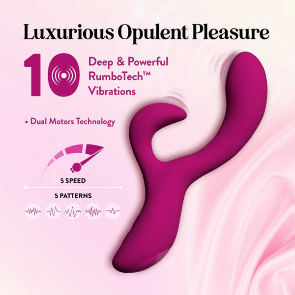 Blush Quinn Rabbit Vibrator with 10 Vibration Modes - Burgundy