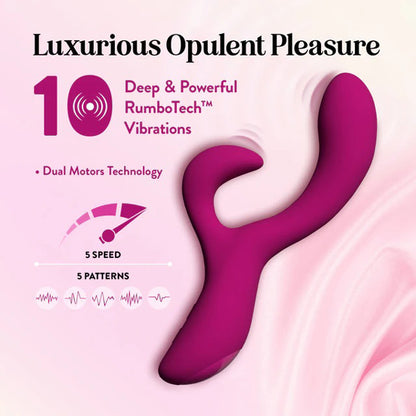 Blush Quinn Rabbit Vibrator with 10 Vibration Modes - Burgundy