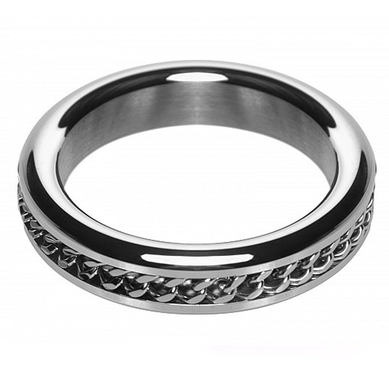 M2M Chrome C-Ring with Chain Design – 1.75 in – Silver/Steel/Chrome