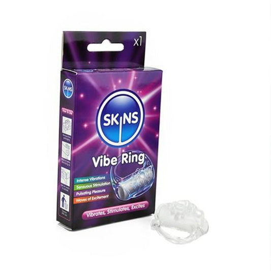 Skins Vibrating Ring – Clear – Super Stretchy Cockring with Powerful Vibration