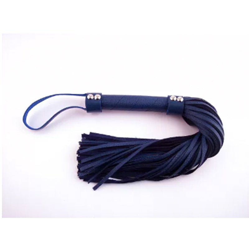 Rouge H-Style Leather Flogger – Blue with Adult Toy Cleaner
