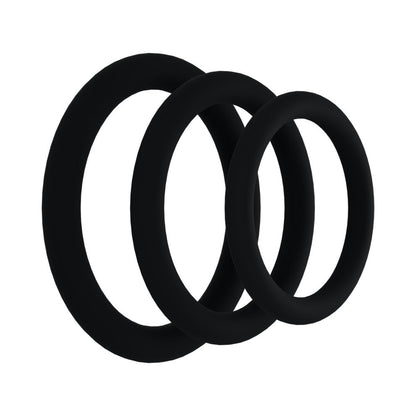 Rock Solid Black Gasket Silicone 3pc Set – Gasket Cock Rings – Black