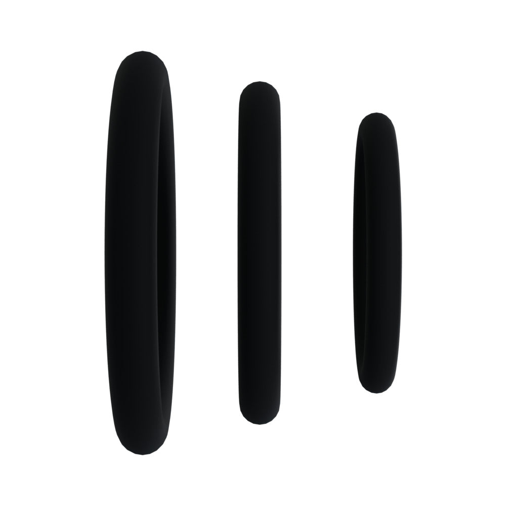 Rock Solid Black Gasket Silicone 3pc Set – Gasket Cock Rings – Black