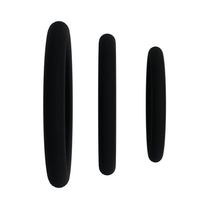 Rock Solid Black Gasket Silicone 3pc Set – Gasket Cock Rings – Black