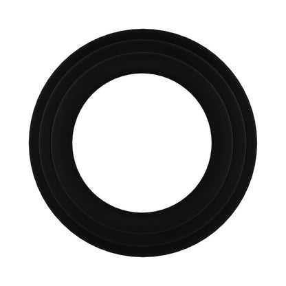 Rock Solid Black Gasket Silicone 3pc Set – Gasket Cock Rings – Black