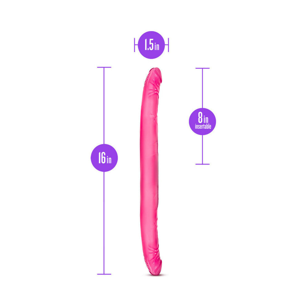 Blush B Yours 16 Inch Double Dildo – Realistic Pink