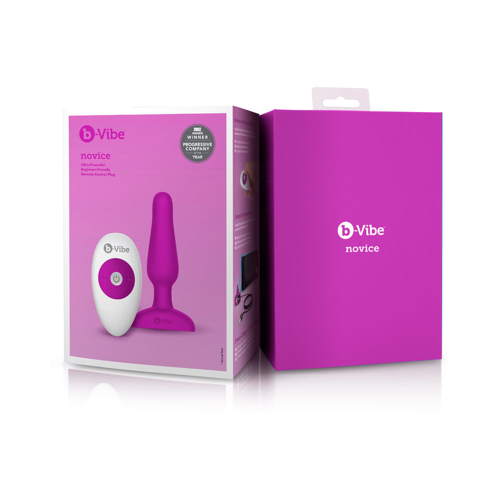 b-Vibe Novice Rechargeable Remote-Controlled Vibrating Silicone Anal Plug – Fuchsia