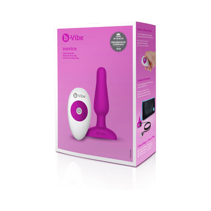 b-Vibe Novice Rechargeable Remote-Controlled Vibrating Silicone Anal Plug – Fuchsia