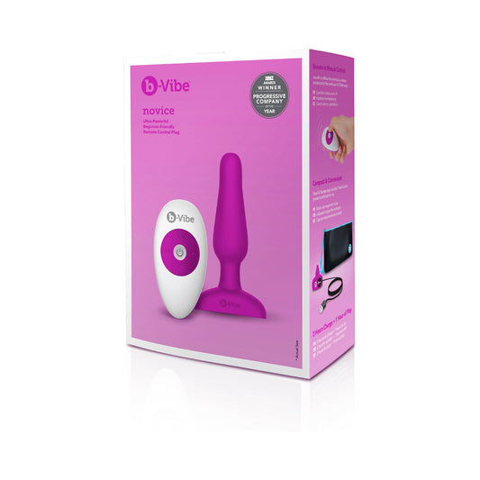 b-Vibe Novice Rechargeable Remote-Controlled Vibrating Silicone Anal Plug – Fuchsia