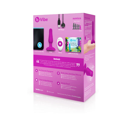 b-Vibe Novice Rechargeable Remote-Controlled Vibrating Silicone Anal Plug – Fuchsia