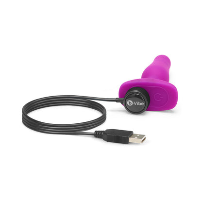 b-Vibe Novice Rechargeable Remote-Controlled Vibrating Silicone Anal Plug – Fuchsia