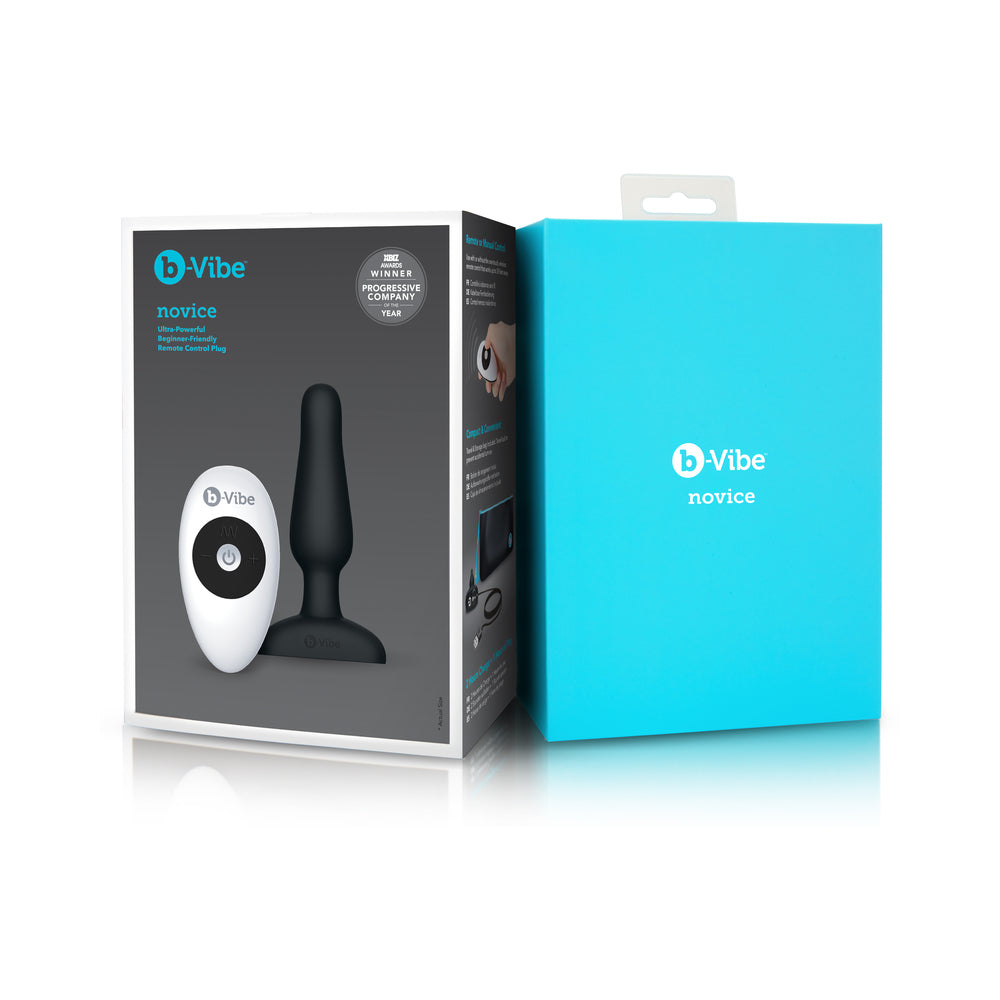 b-Vibe Novice Rechargeable Remote-Controlled Vibrating Silicone Anal Plug – Black