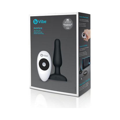 b-Vibe Novice Rechargeable Remote-Controlled Vibrating Silicone Anal Plug – Black