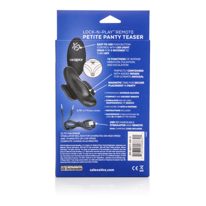CalExotics Lock-N-Play Remote Petite Panty Teaser – Black – Wireless Remote Vibrator
