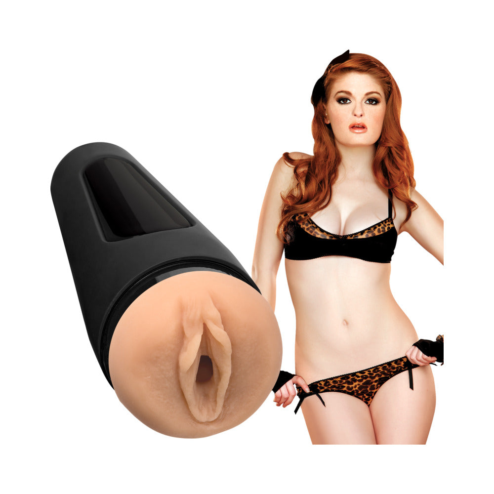 Doc Johnson Faye Reagan Ultraskyn Masturbator with Adjustable Suction – Vanilla/Ivory/Beige