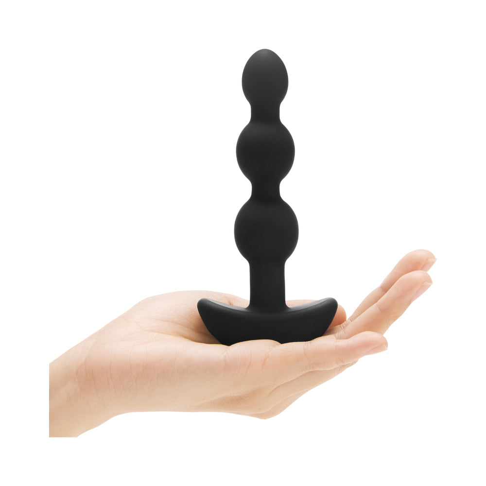 b-Vibe Triplet Rechargeable Remote-Controlled Vibrating Anal Beads – Black