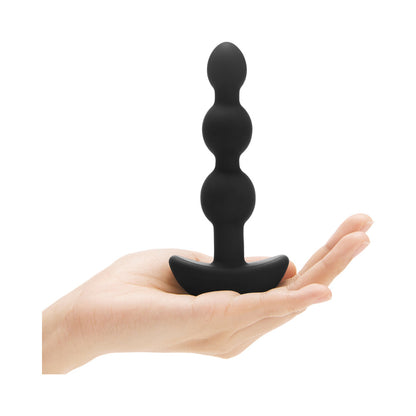 b-Vibe Triplet Rechargeable Remote-Controlled Vibrating Anal Beads – Black