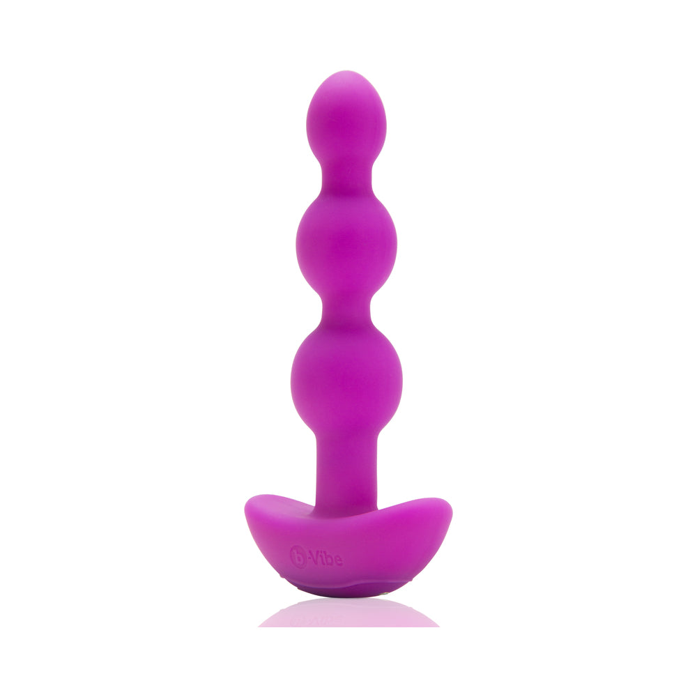 b-Vibe Triplet Rechargeable Remote-Controlled Vibrating Anal Beads – Fuchsia