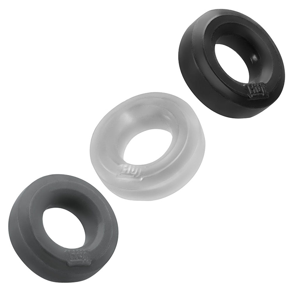 Hunkyjunk HUJ3 C-Ring 3 Pack - Super-Stretchy Grip - Multi