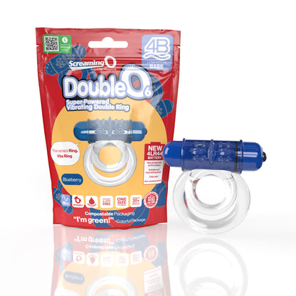Screaming O Double O Super Powered Vibrating Double Ring - Blueberry