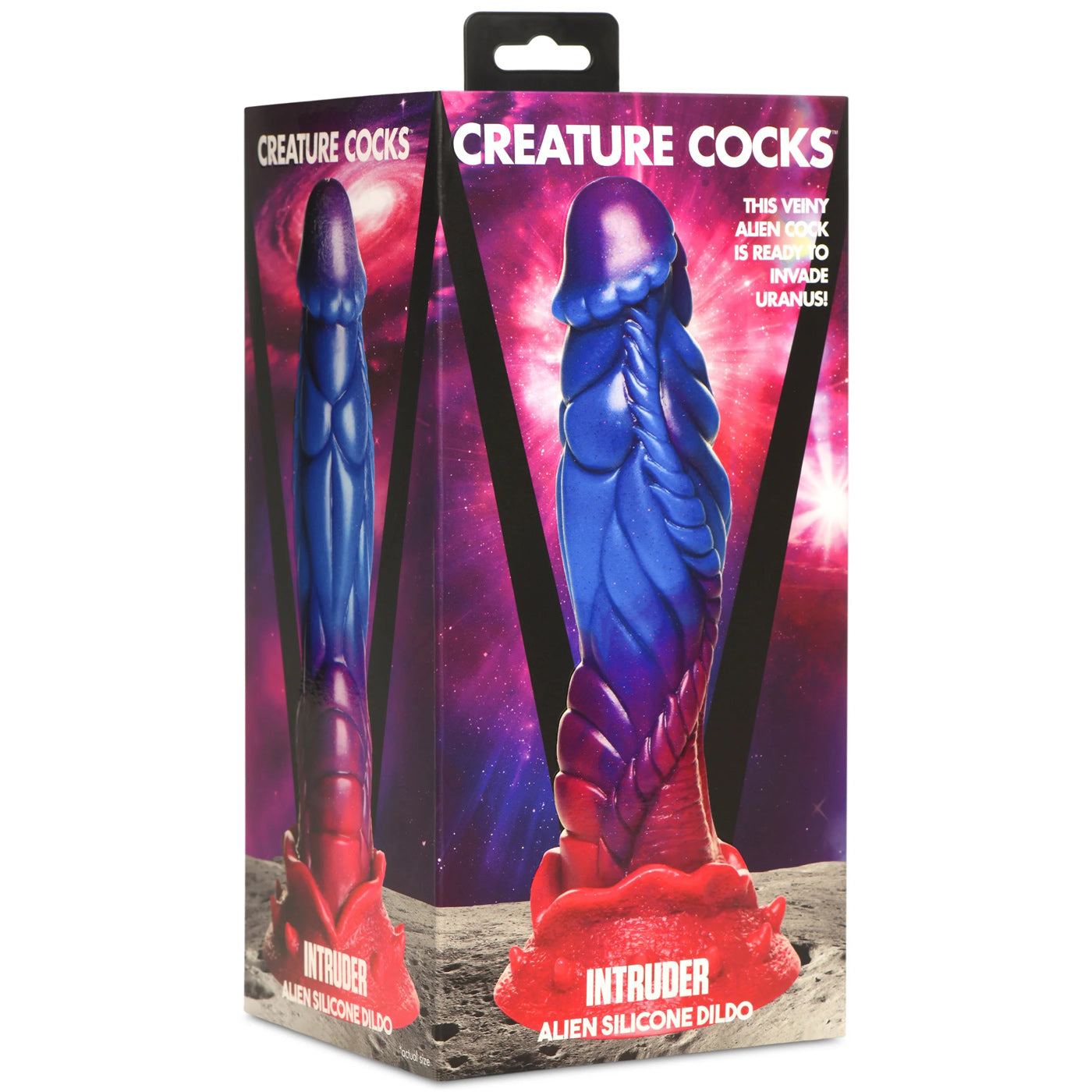 XR Brands Intruder Alien Silicone Dildo – Multi-Color with Suction Cup Base