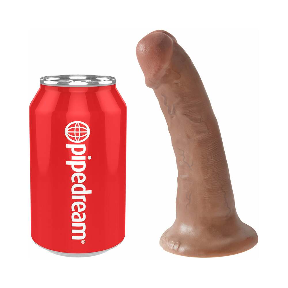 King Cock 6 in. Realistic Dildo with Suction Cup - Tan