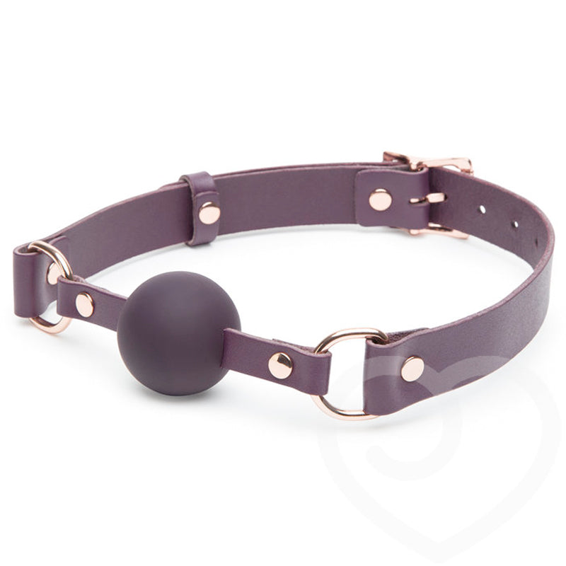 Fifty Shades Freed Cherished Collection Leather Ball Gag – Purple