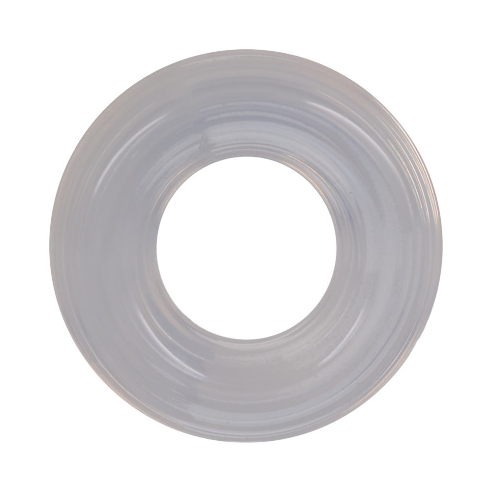 Rock Solid Ribbed Sila-Stretch Donut Silicone Cock Ring - Clear