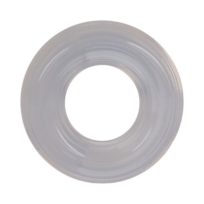 Rock Solid Ribbed Sila-Stretch Donut Silicone Cock Ring - Clear