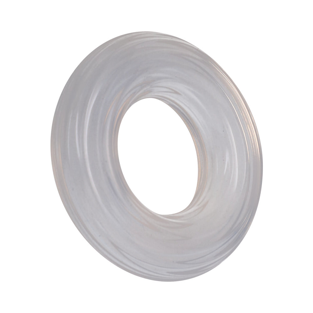 Rock Solid Ribbed Sila-Stretch Donut Silicone Cock Ring - Clear