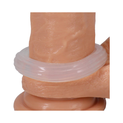 Rock Solid Ribbed Sila-Stretch Donut Silicone Cock Ring - Clear