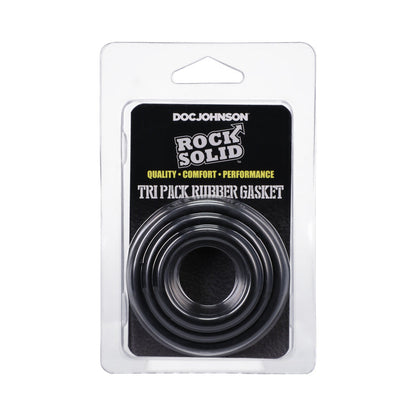 Rock Solid Tri-Pack Rubber Gasket Set – Black – 1.25in, 1.5in, 2in