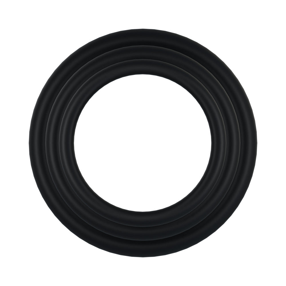 Rock Solid Tri-Pack Rubber Gasket Set – Black – 1.25in, 1.5in, 2in