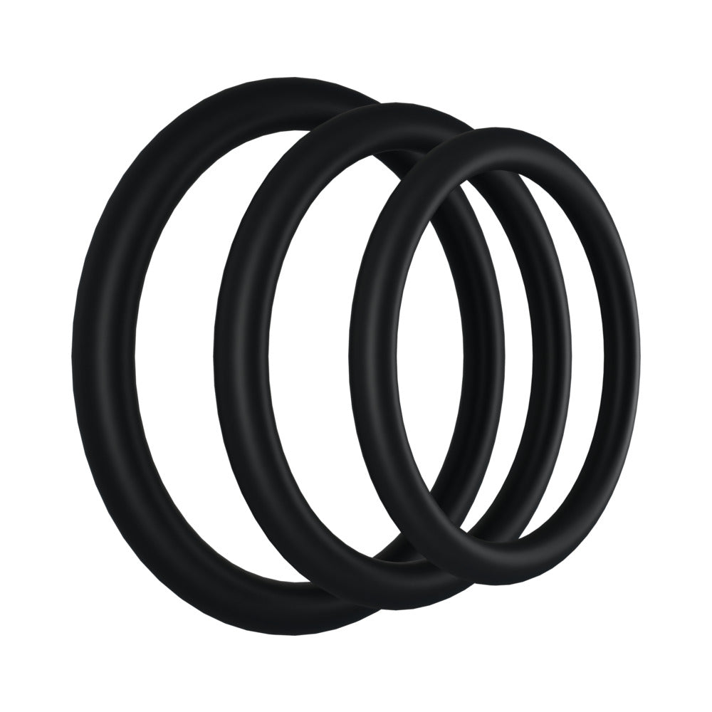 Rock Solid Tri-Pack Rubber Gasket Set – Black – 1.25in, 1.5in, 2in