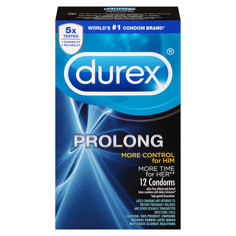 Durex Prolong 12pk Condoms with Climax Control Lubricant - Clear