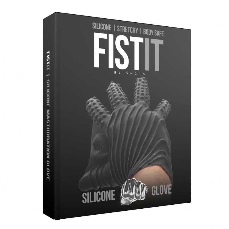 Fist It Silicone Masturbation Glove – Black, Textured for Sensual Play