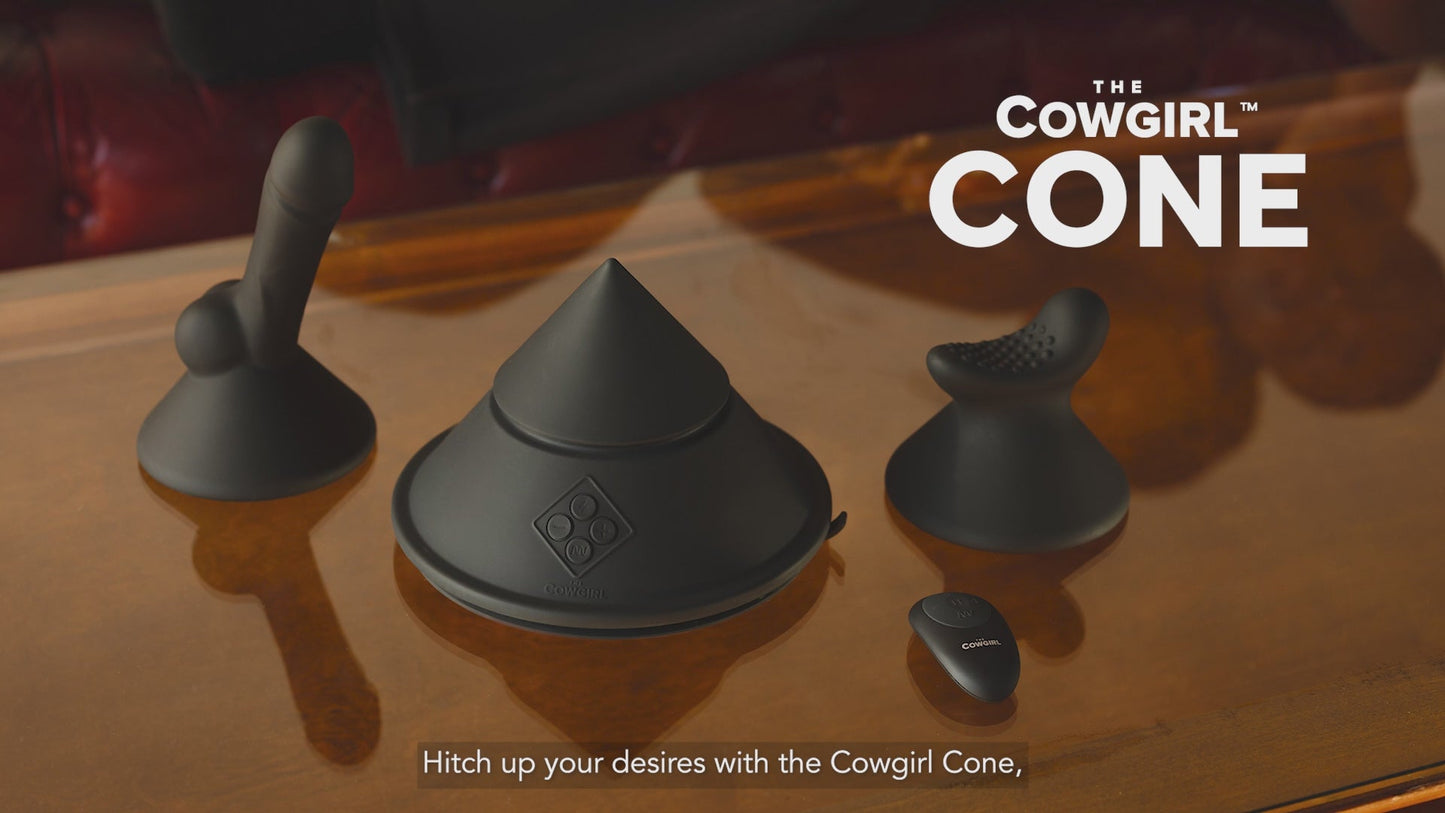 The Cowgirl Cone Portable External Stimulator with Remote Control – Black