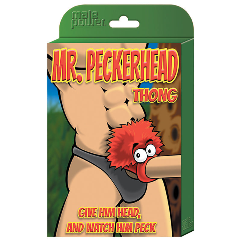 Male Power Mr. PeckerHead Thong – Black Novelty Bikini Underwear