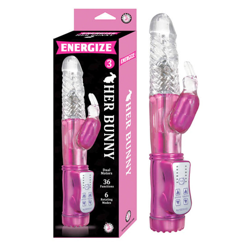 Nasstoys Energize Her Bunny 3 Rabbit Vibrator with Dual Motors and 36 Functions – Hot Pink