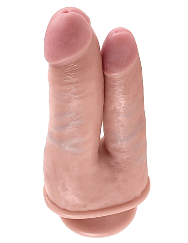 Pipedream King Cock Double Penetrator – Realistic Dildo with Suction Cup – Beige