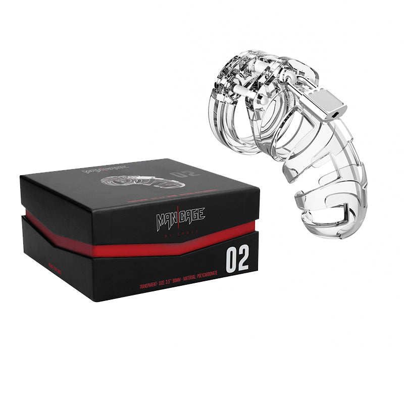 Shots ManCage Model 02 Adjustable Chastity Cock Cage – Clear