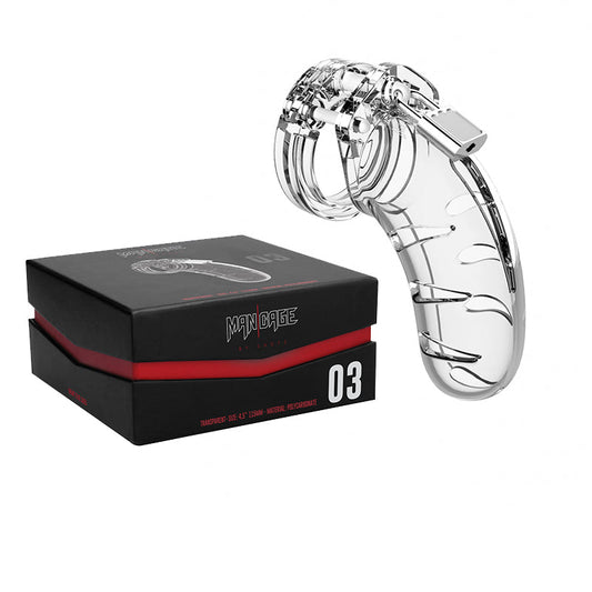 Shots ManCage Model 03 Adjustable Chastity Cock Cage – Clear