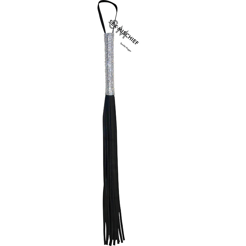 Sportsheets Sex & Mischief Sparkle Flogger – Black – 31 in. Long