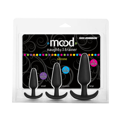 Doc Johnson Mood Naughty 1 Anal Trainer Set – Black – Graduated Silicone Butt Plugs