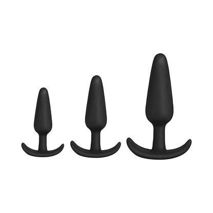Doc Johnson Mood Naughty 1 Anal Trainer Set – Black – Graduated Silicone Butt Plugs