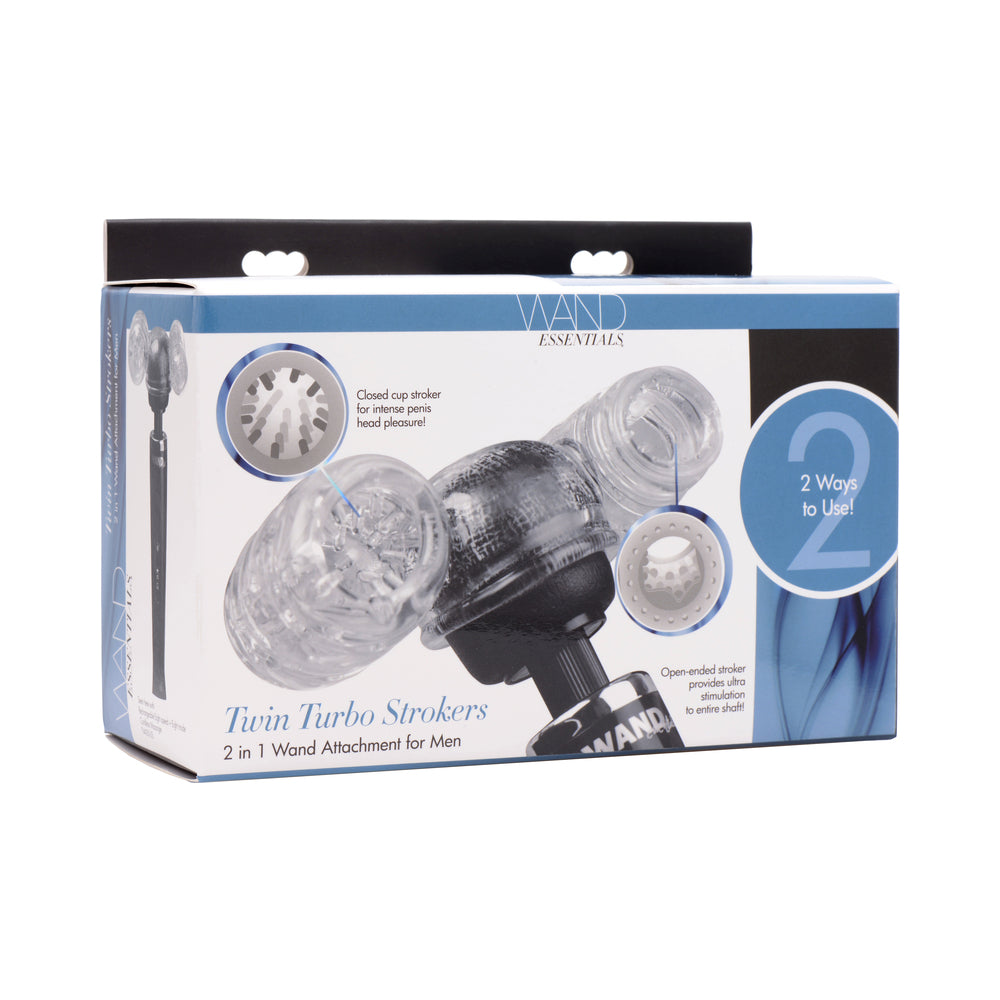Wand Essentials Twin Turbo Strokers Attachment – Clear